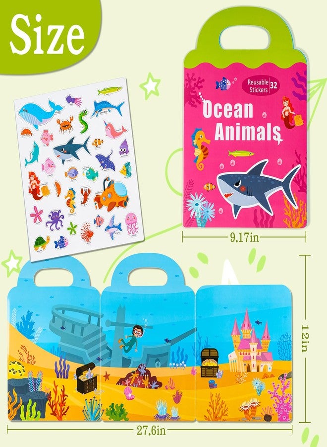 pinkking Magnetic Portable Playboard Ocean Animal Reusable Sticker Book for Toddler, Refrigerator Magnet Educational Learning Toys Travel Stickers Activity Books for Kids Girls Boys Age 3+ Birthday Gifts - Image 5