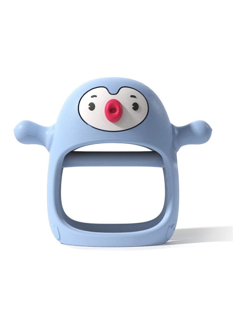 KASTWAVE Penguin Buddy Never Drop Silicone Baby Teething Toy for 0-6month Infants, Baby Chew Toys for Sucking Needs, Hand Pacifier for Breast Feeding Babies - Image 1