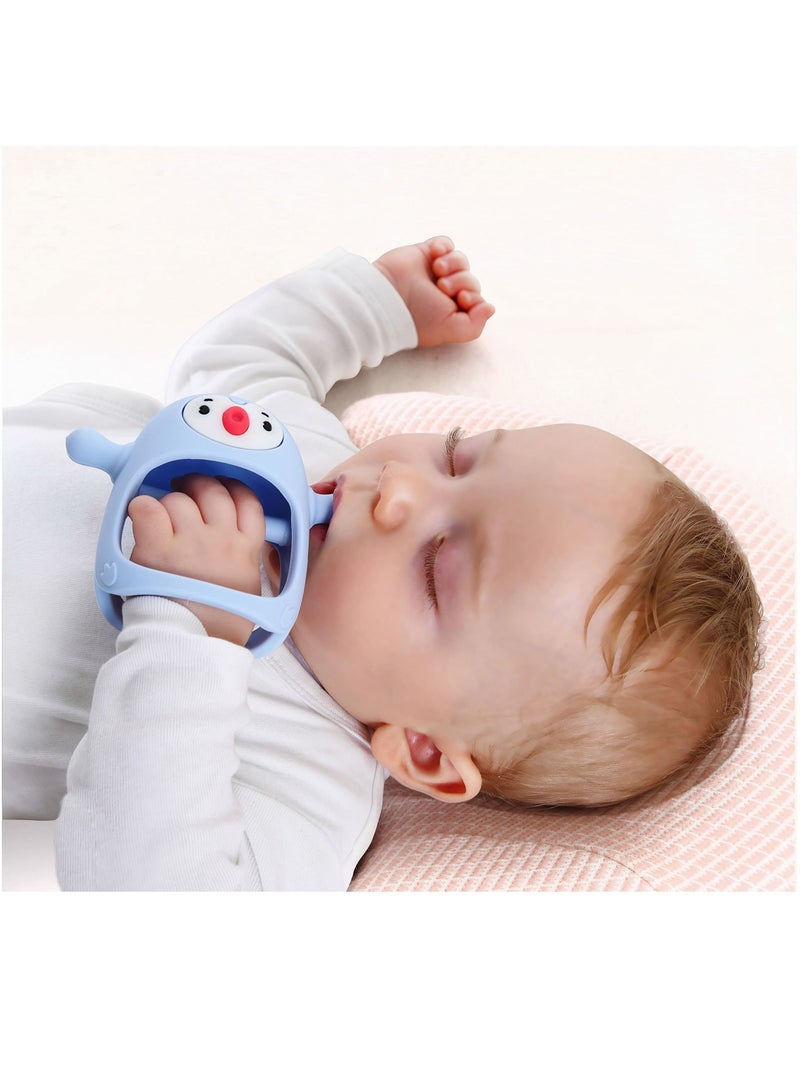 KASTWAVE Penguin Buddy Never Drop Silicone Baby Teething Toy for 0-6month Infants, Baby Chew Toys for Sucking Needs, Hand Pacifier for Breast Feeding Babies - Image 2