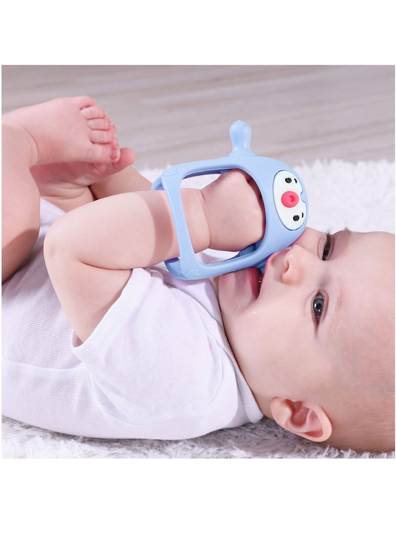 KASTWAVE Penguin Buddy Never Drop Silicone Baby Teething Toy for 0-6month Infants, Baby Chew Toys for Sucking Needs, Hand Pacifier for Breast Feeding Babies - Image 3