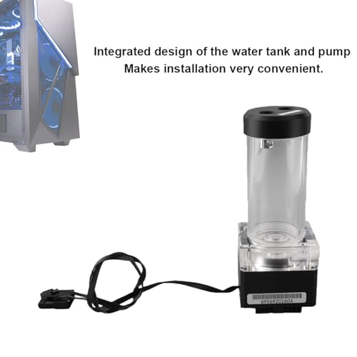 Yoidesu Pump/Reservoir Combo for Water Cooling System,650L / H CPU Water Cooling Pump Radiator,Integrated,POM PMMA PUB-FS6PD-17 (Black) - Image 2