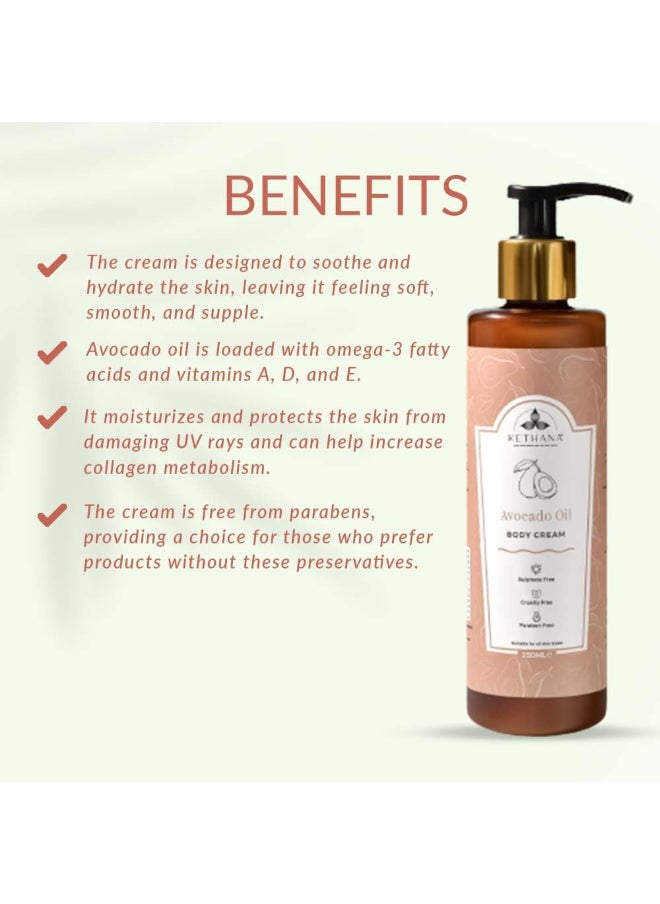 Kethana - Avocado Oil Body Cream 250 ML - Image 1
