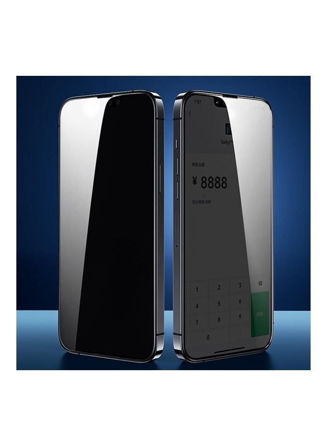 بي جي إم لاصقة حماية للشاشة من الزجاج المقوى بتغطية كاملة لهاتف آيفون 13/13 برو أسود - Image 3