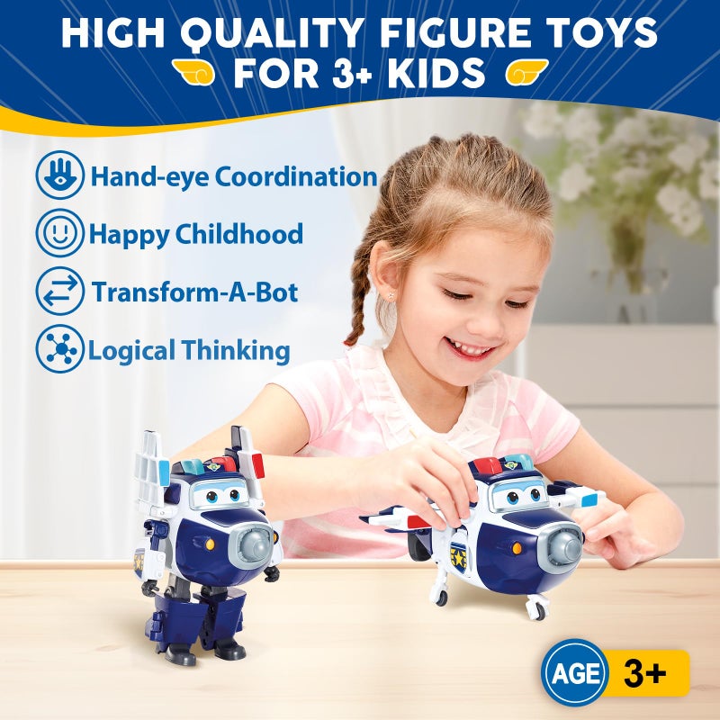 Super Wings 5" Transforming Supercharged Paul Airplane Toys Action Figure, Airplane to Robot in 10 Steps, Toy Plane for 3-5 Year Old Boys & Girls, Birthday Gifts for Preschool Kids - Image 3