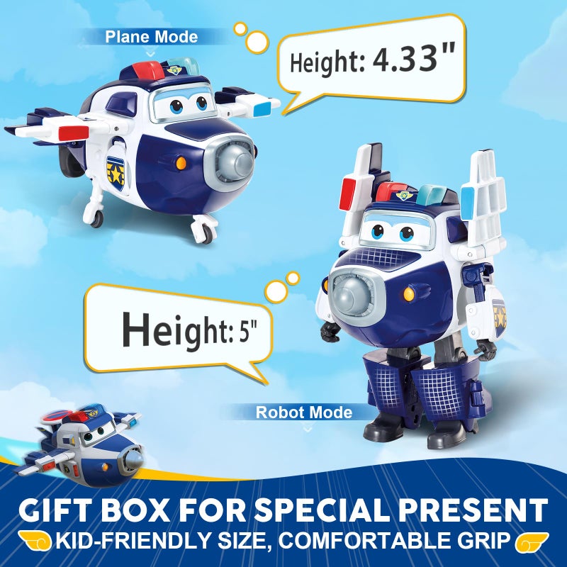 Super Wings 5" Transforming Supercharged Paul Airplane Toys Action Figure, Airplane to Robot in 10 Steps, Toy Plane for 3-5 Year Old Boys & Girls, Birthday Gifts for Preschool Kids - Image 5