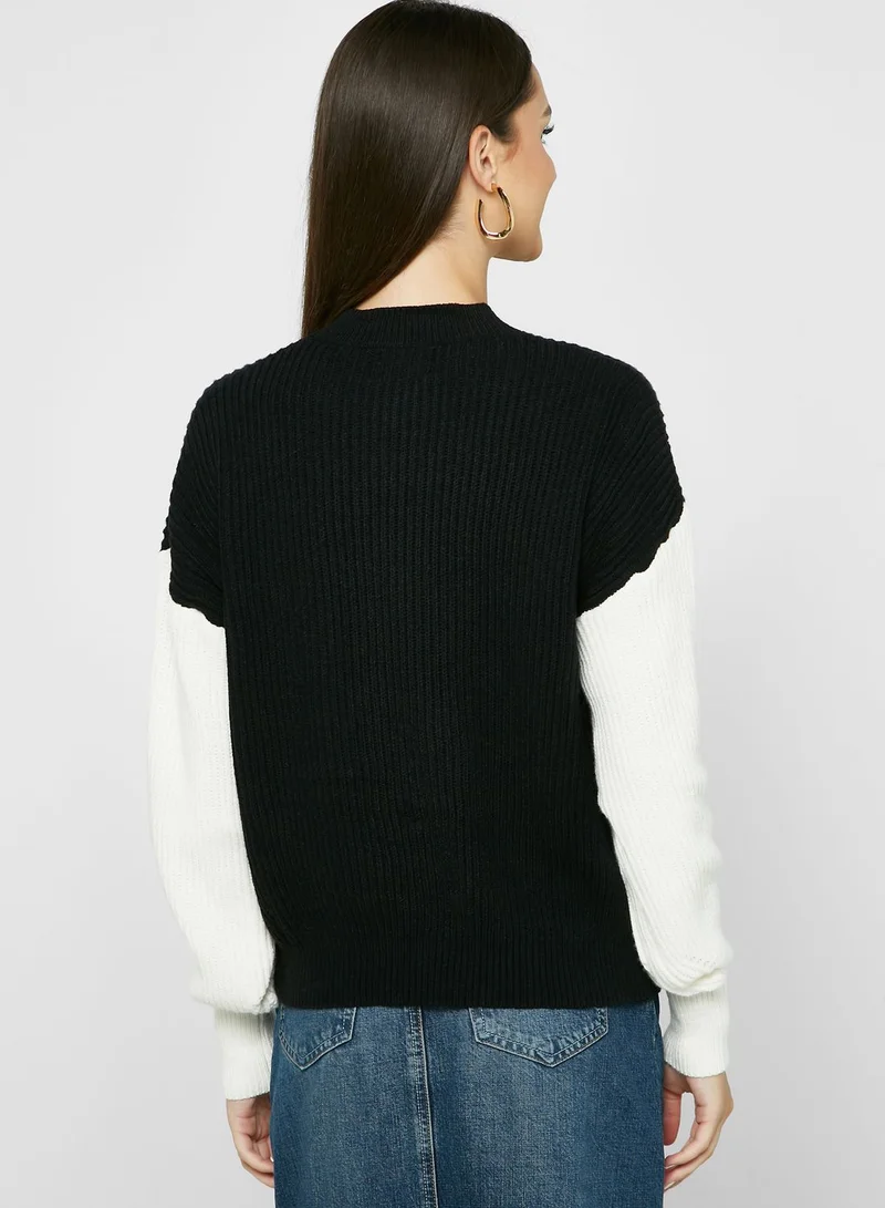 ELLA Contrast Sleeve Sweater