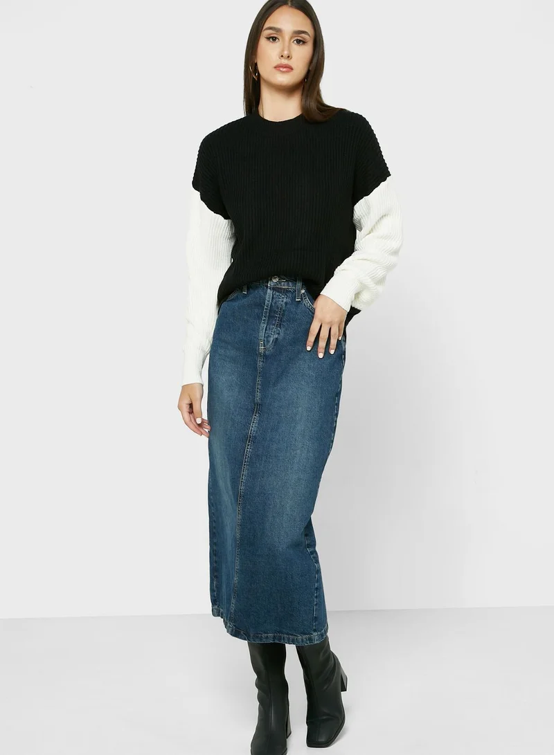 ELLA Contrast Sleeve Sweater