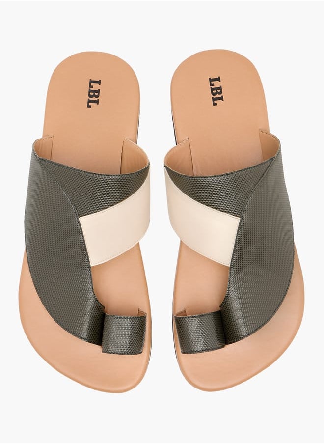 LBL by Shoexpress Men Panelled Slip-On Arabic Sandals with Toe Loop Detail  - Image 1