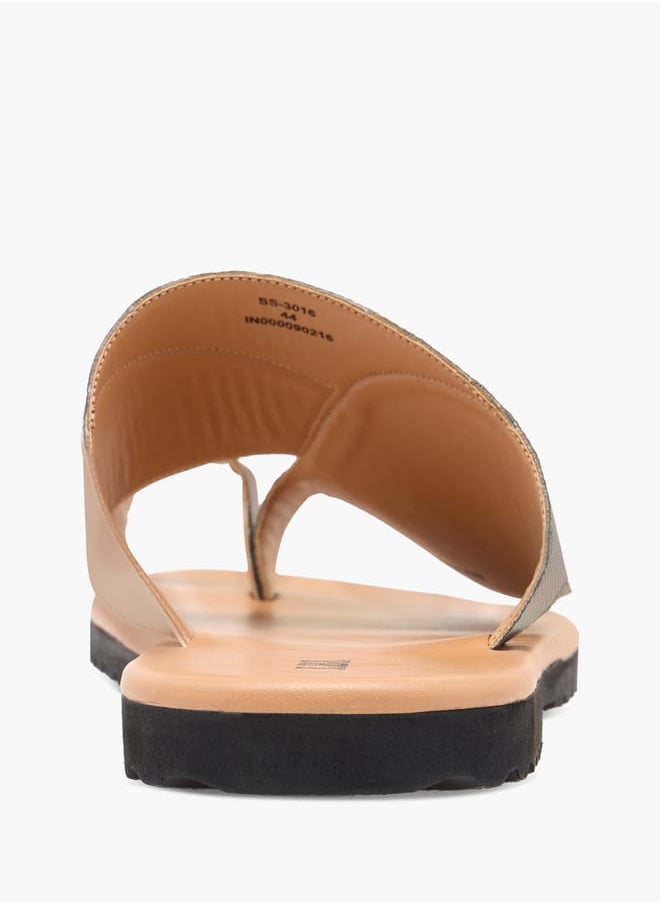 LBL by Shoexpress Men Panelled Slip-On Arabic Sandals with Toe Loop Detail  - Image 4