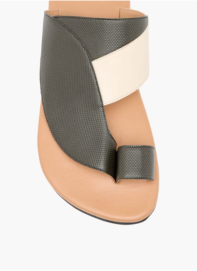 LBL by Shoexpress Men Panelled Slip-On Arabic Sandals with Toe Loop Detail  - Image 3