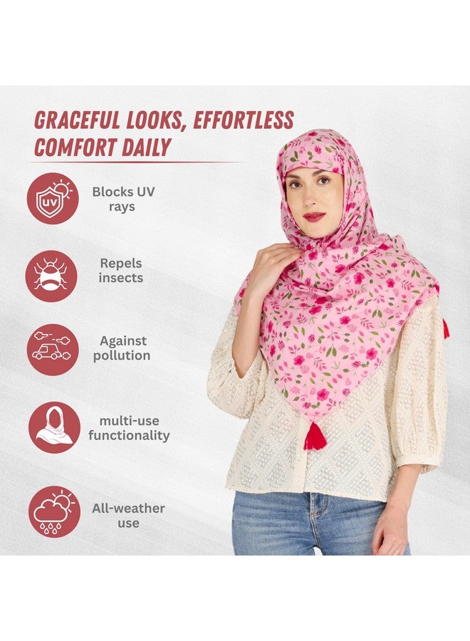 Switchon Nursing Cover for Breastfeeding Multi Use Poncho Style Scarf with Buttons, Feeding Apron Breathable for Pre & Post Pregnancy free size (72inch x 22inch) Pink_Multi - Image 4