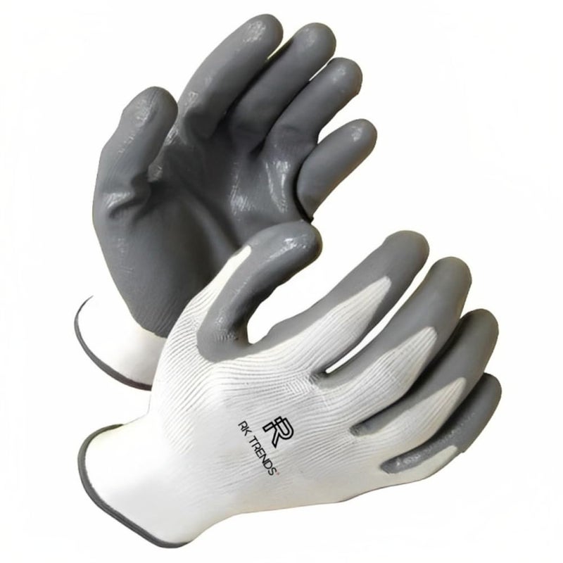 RK TRENDS Reusable Heavy Duty Industrial Safety Gloves for Cut Resistant Hand Protection Ideal for Gardening Farming and Mechanical Work Free 12 Pair Grey