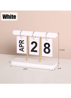 Oasisgalore Perpetual Daily Flip Calendar for Desk Reusable Office Desktop Decor Home Accessories Photography Props (White)  - Image 2