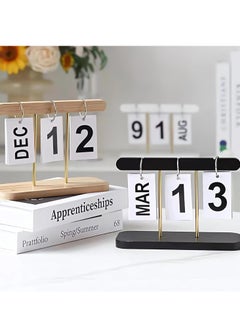 Oasisgalore Perpetual Daily Flip Calendar for Desk Reusable Office Desktop Decor Home Accessories Photography Props (White)  - Image 4