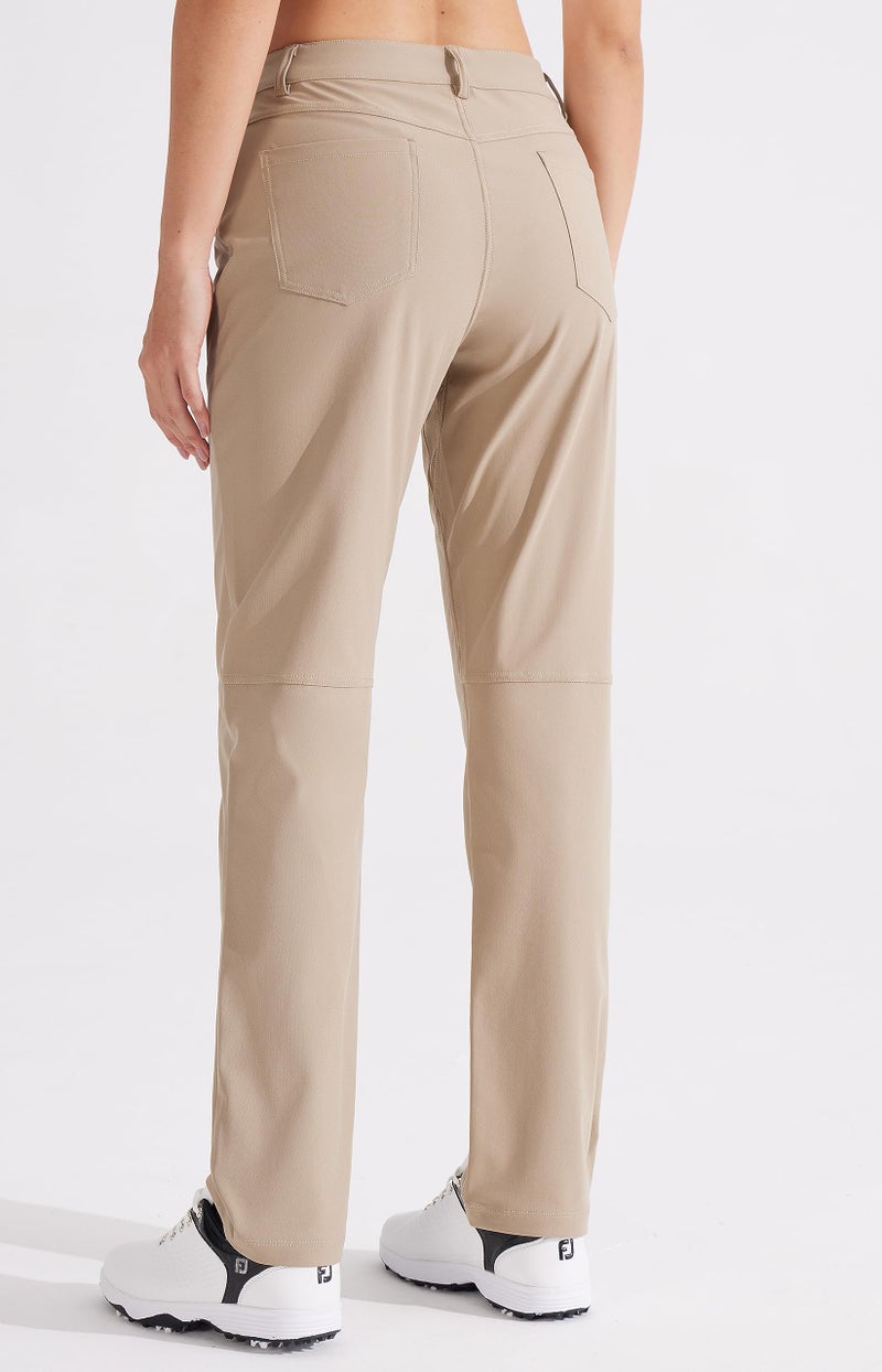 Libin Women's Golf Pants 29" Stretch Straight Leg Work Dress Slacks Office Business Casual Pants for Hiking Travel Lightweight,Khaki 08 - Image 2