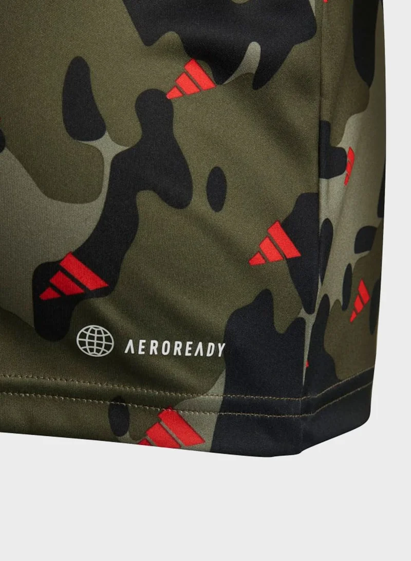 Adidas Train Essentials Seasonal AEROREADY Allover Print Regular-Fit T-Shirt