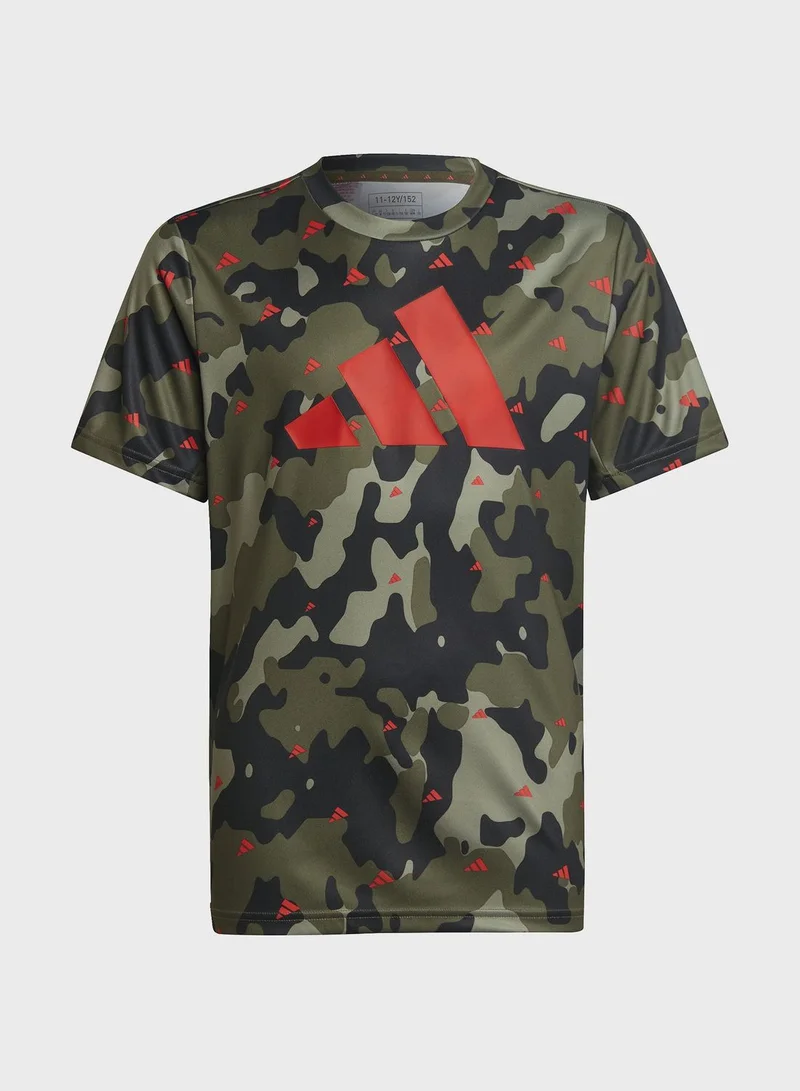 Adidas Train Essentials Seasonal AEROREADY Allover Print Regular-Fit T-Shirt