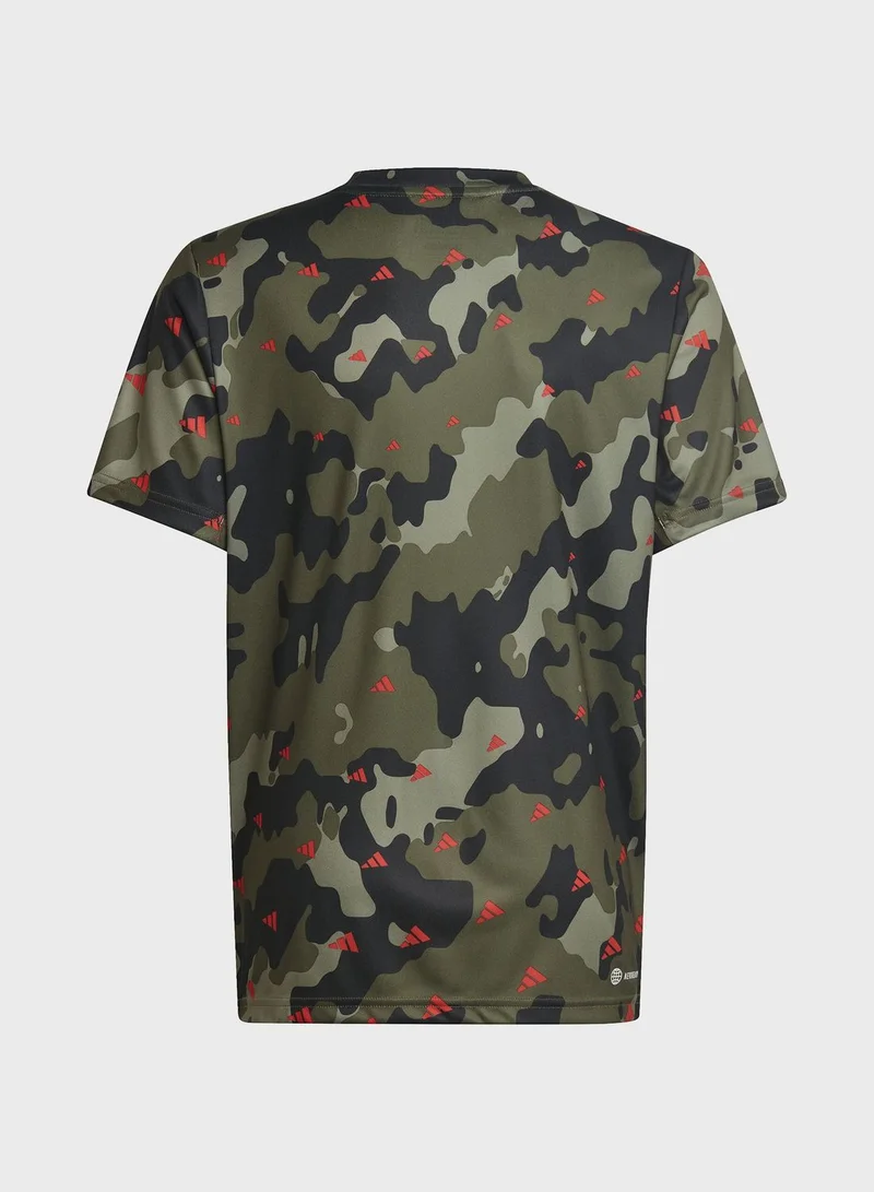 Adidas Train Essentials Seasonal AEROREADY Allover Print Regular-Fit T-Shirt