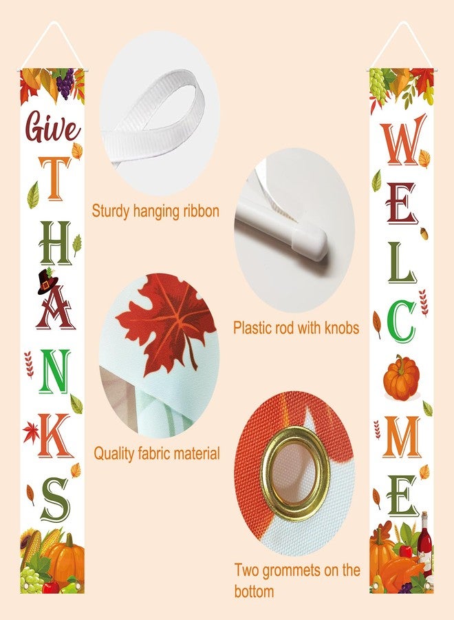 Labrostar Thanksgiving Decorations Indoor Outdoor GIVE THANKS Banner Porch Door Welcome Sign for Home Party Wall Autumn Decor Fall Decorations for Home 72"X12" - Image 4