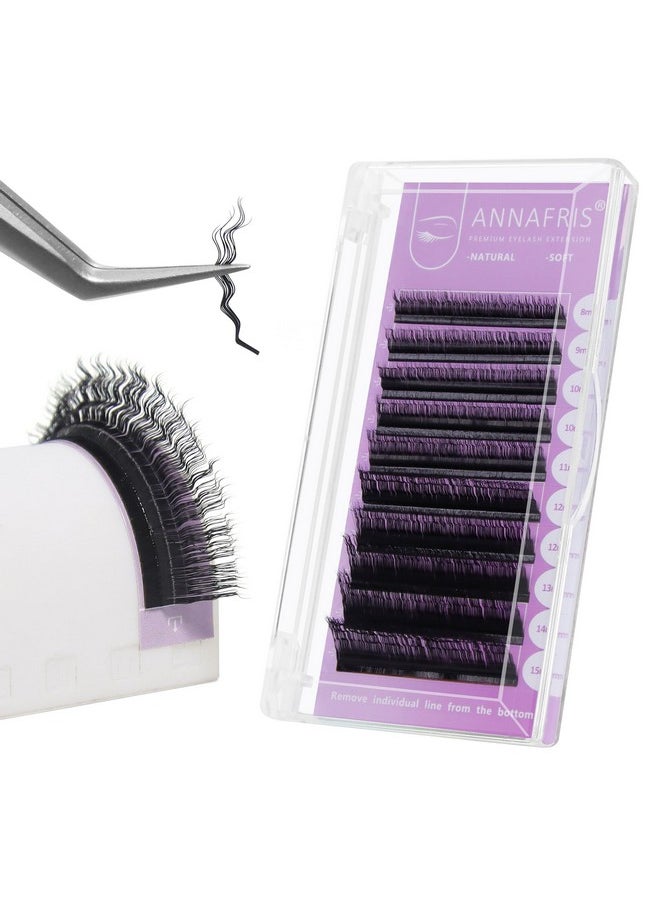 ANNAFRIS ANNAFRIS Eyelash Extensions Individual Lashes Wool Curl Eyelashes Classic Eyelash Extension Professional (0.07 9-13mm)  - Image 1
