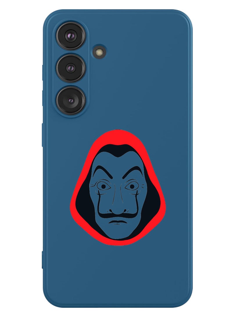 Theodor Protective Slim Fit Case Liquid Silicone Cover with Full Body Protection Anti-Scratch Shockproof Case For Samsung Galaxy S24 (Blue) - La Casa Money Heist - Image 1