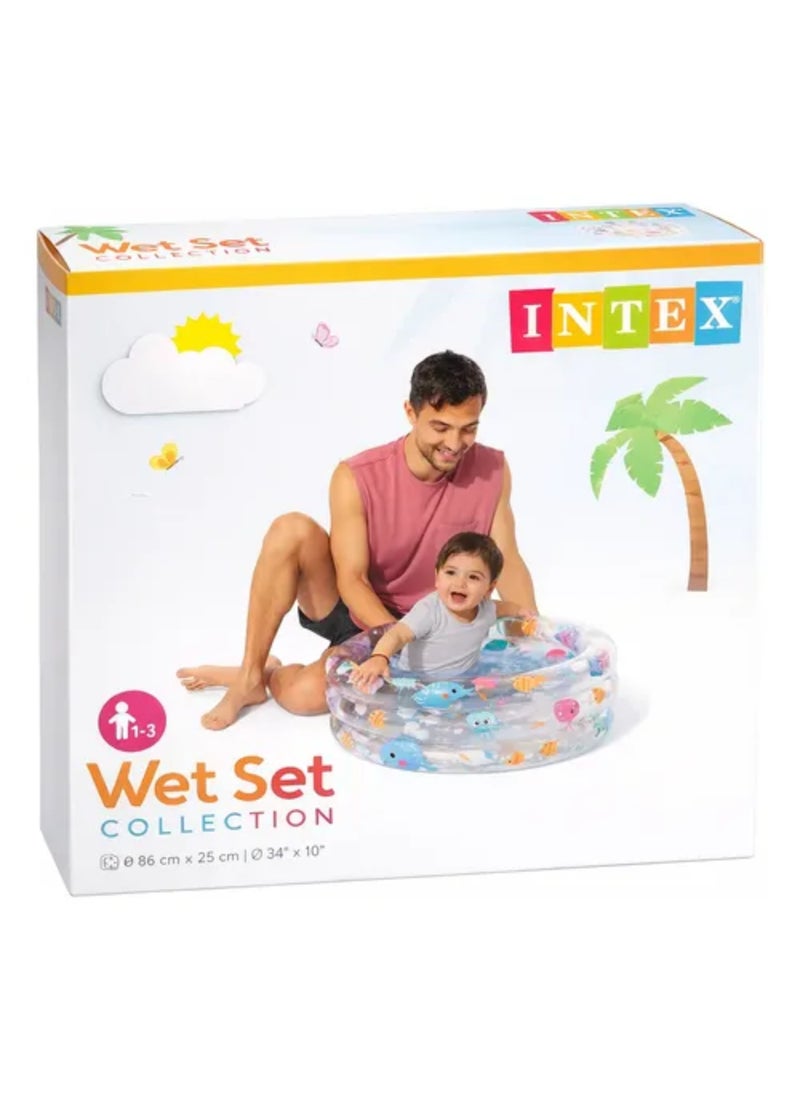 INTEX Beach Buddies 3-Ring Baby Pool 61x22cm Multicolour Ages 3+ 61x22cm - Image 1