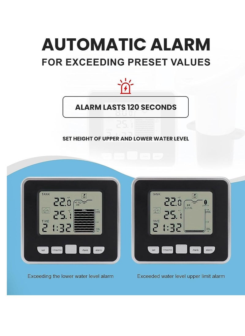 erorex - Ultrasonic Level Gauge Water Level Sensor Transmitter Water Tank Liquid Depth Level Meter With Lcd Digital Display Supports Tank Liquid Level High Low Alarm Tank Liquid Empty Alert - Image 1