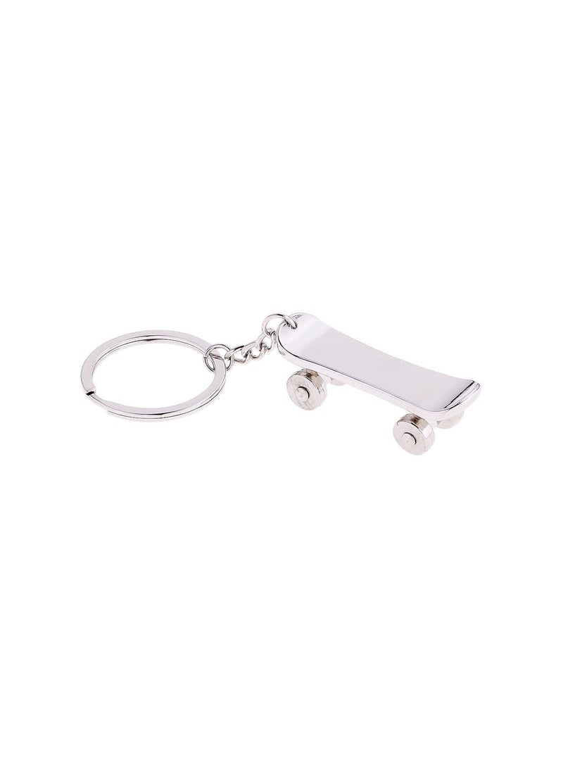 GGOOT Keyring Keychain Alloy Keyring Hanging Keychain Skateboard Keychain Used for key phones or wallets Silver  - Image 3