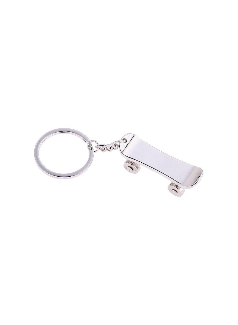 GGOOT Keyring Keychain Alloy Keyring Hanging Keychain Skateboard Keychain Used for key phones or wallets Silver  - Image 2