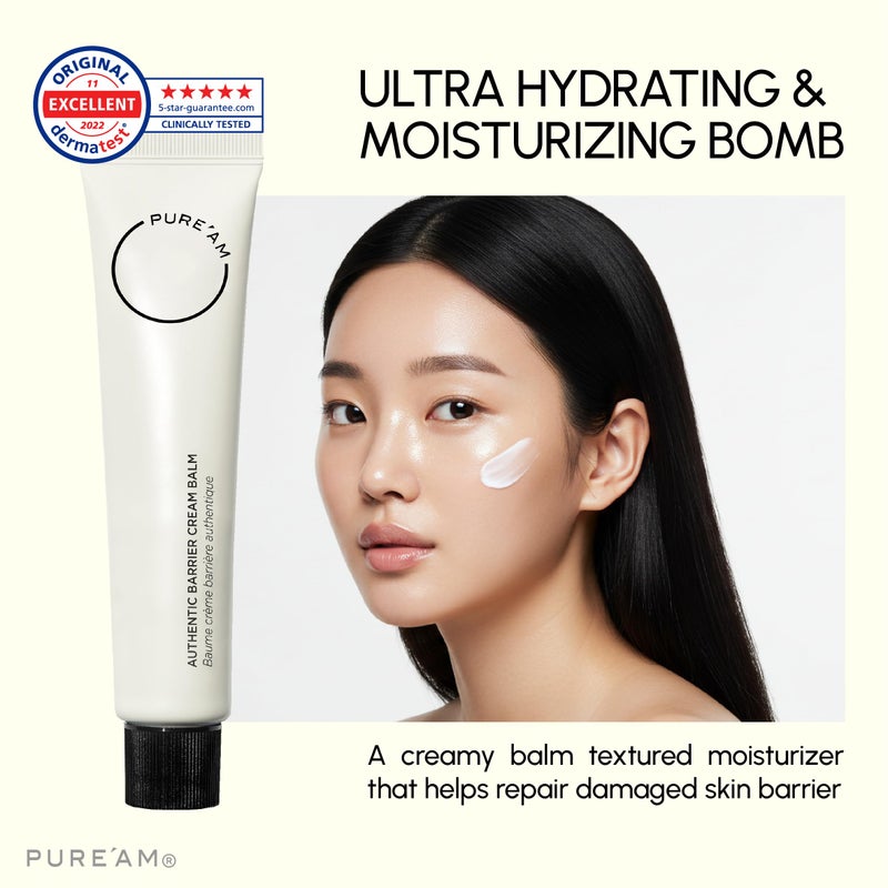 PURE'AM Korean Moisturizer For Dry & Sensitive Skin, Vegan & Hydrating Face Cream For Women, 75ml (2.5 Fl Oz) - Image 4