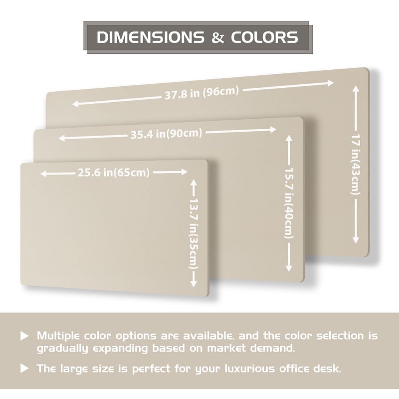 Aothia Dual-Sided Desk Mat - Natural Cork & Leather Desk Protector, Large Mouse Pad, Waterproof Blotter, Writing Pad for Office/Home, Beige (25.6"x13.7") - Image 4