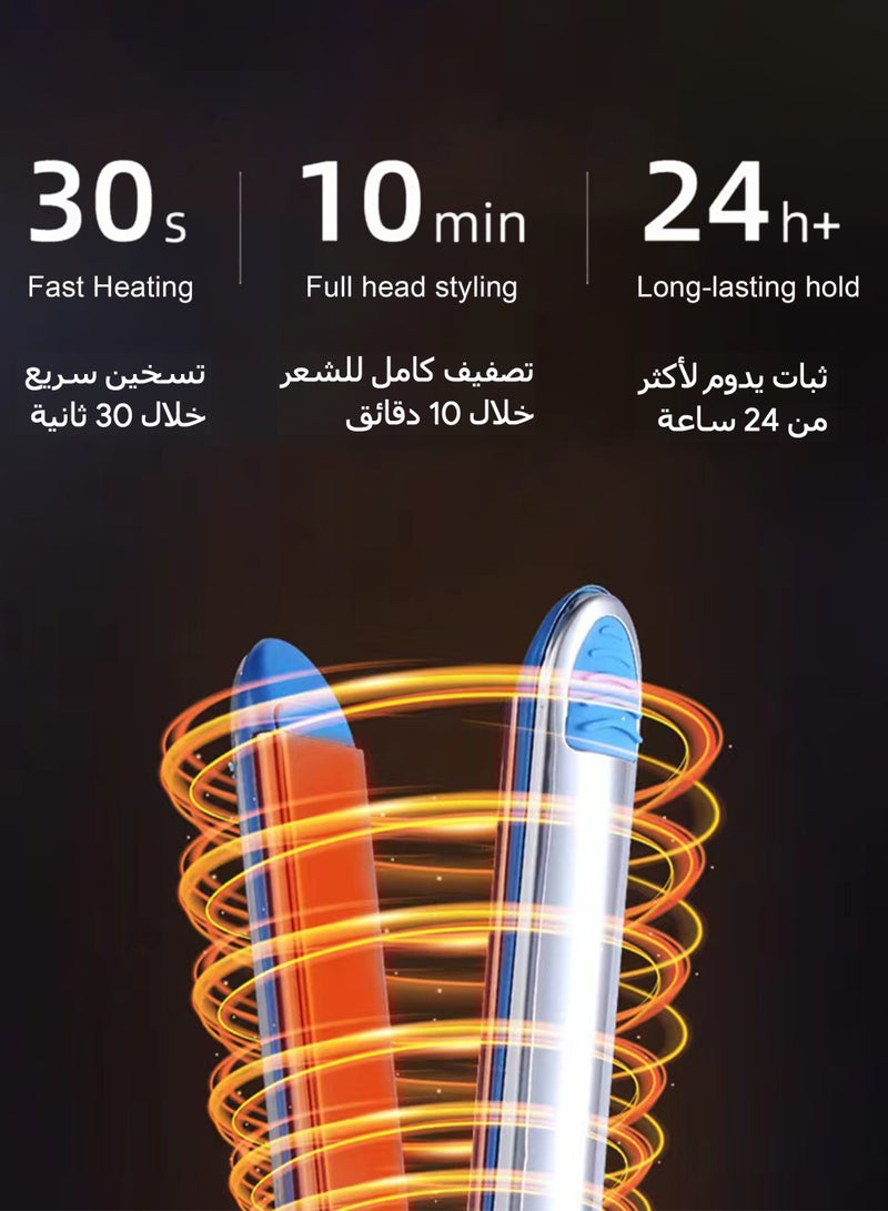واميت جهاز فرد وتجعيد الشعر بتقنية الأيونات السالبة وصفائح تيتانيوم متطورة – بديل أقوى من سيراميك شعر – حرارة عالية حتى ‎464°F‎ ‏(‏240°C‏) مع شاشة LCD، قابل للتعديل، مملس شعر 2 في 1 احترافي ومناسب للسفر - Image 4