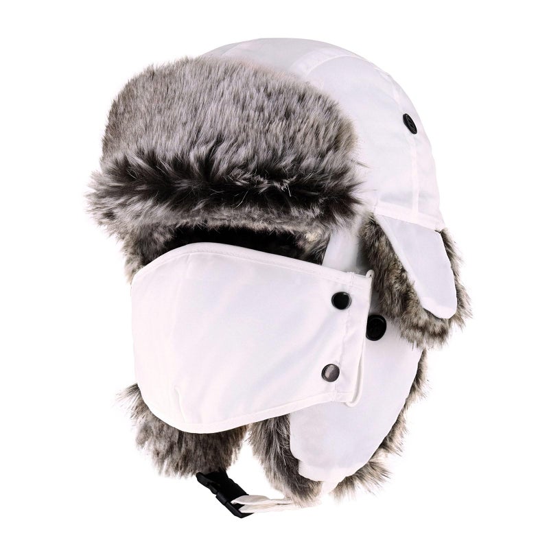 CHOK.LIDS Waterproof Winter Trappers Unisex Premium Strength Ushanka Ear Flap Chin Strap Cold Weather Outdoor (White) - Image 1