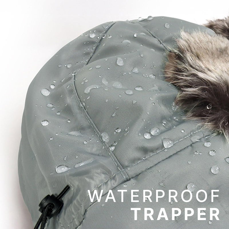 CHOK.LIDS Waterproof Winter Trappers Unisex Premium Strength Ushanka Ear Flap Chin Strap Cold Weather Outdoor (White) - Image 4