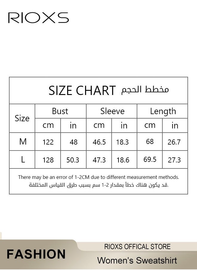 RIOXS - Women's Oversized Sweatshirt, Casual Letter Graphic Print Sweatshirt For Women, Ladies Graphic Crewneck Sweatshirts, Thickened Pullover Tops Sweatshirt For Spring Fall And Winter, Ladies Fashional Loose Pullover Top For Daily Wear - Image 1