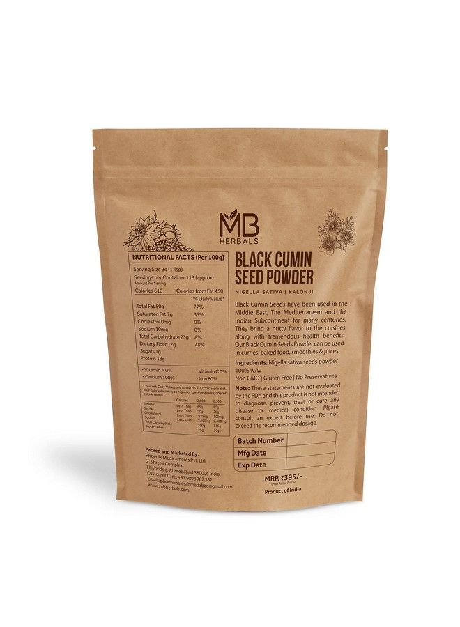 MB Herbals Black Cumin Seed Powder 227G; Kalonji; Nigella Sativa - Image 3