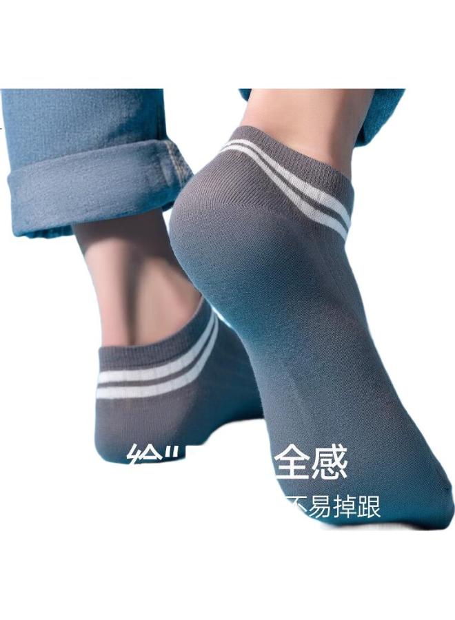 Good Man Visit Liangrenfang Men'S Summer Socks, 100% Pure Cotton, Odor-Resistant, Antibacterial, Short Socks, Sweat-Absorbing, Breathable, Thin Cotton Mid-Calf Socks - Image 3