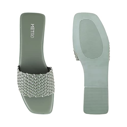 Metro Women's Green Faux Leather Fashion Sandals UK/3 EU/36 (41-4158) - Image 5