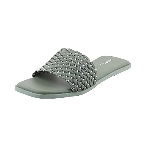 Metro Women's Green Faux Leather Fashion Sandals UK/3 EU/36 (41-4158) - Image 1