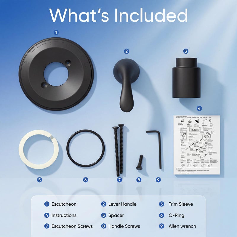 chufa Shower Trim Kit Replacement for Delta 13/14 Series Valves (R10000-UNBX/UNBXHF/UNWS/UNWSHF), Matte Black Handle & Cover Plate, All-Metal, Easy Install (Valve & Cartridge Not Included) - Image 4