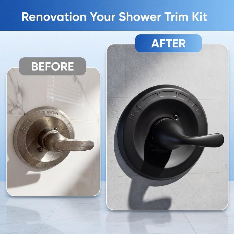 chufa Shower Trim Kit Replacement for Delta 13/14 Series Valves (R10000-UNBX/UNBXHF/UNWS/UNWSHF), Matte Black Handle & Cover Plate, All-Metal, Easy Install (Valve & Cartridge Not Included) - Image 5