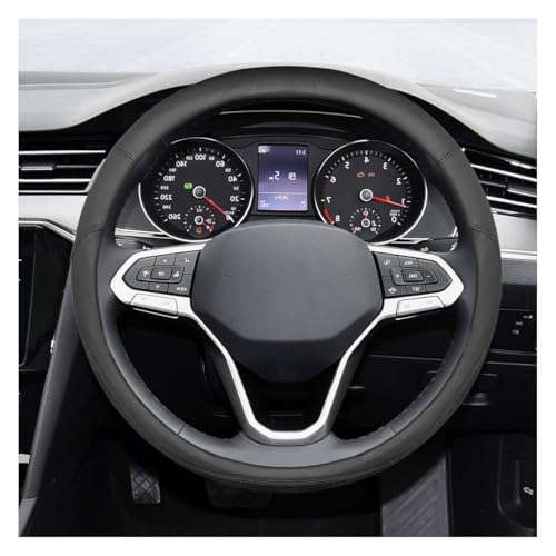 ZIMISI 14515 Car Steering Wheel Cover Microfiber Leather Breathable Wheel Cover AntiSlip Lining Steering Wheel Covers Car Accessories Interior Decoration for Women Men Black - Image 1