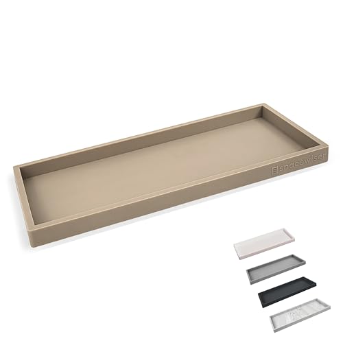 Spacewiser Countertop and Vanity Tray - 11.7" Silicone Bathroom Tray, Flexible Dish Soap Holder for Kitchen, Bathroom Counter Organizer, Shower Toilet Tank Trays Décor Accessories, Sink Makeup Mat Oil - Image 1