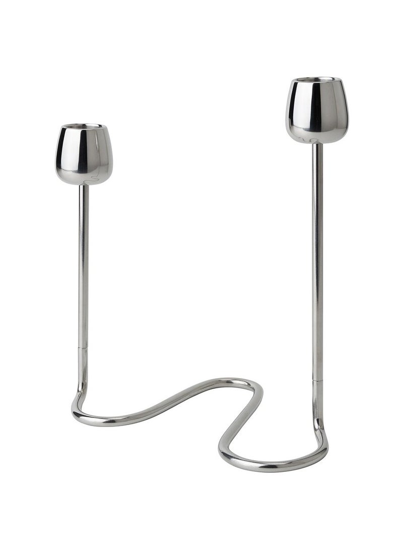 Selecto Hub Candle Holder, Candlestick Holder, Stainless Steel Silver-Colour 20 cm - Image 3