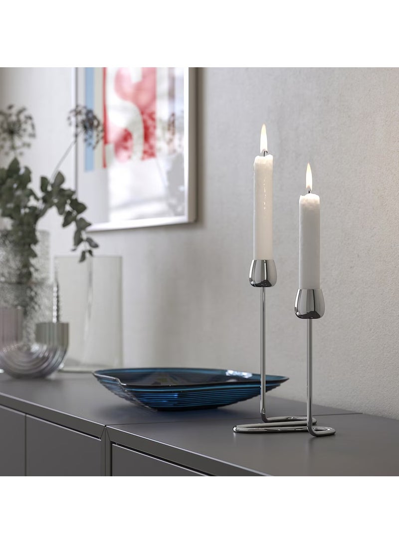 Selecto Hub Candle Holder, Candlestick Holder, Stainless Steel Silver-Colour 20 cm - Image 1