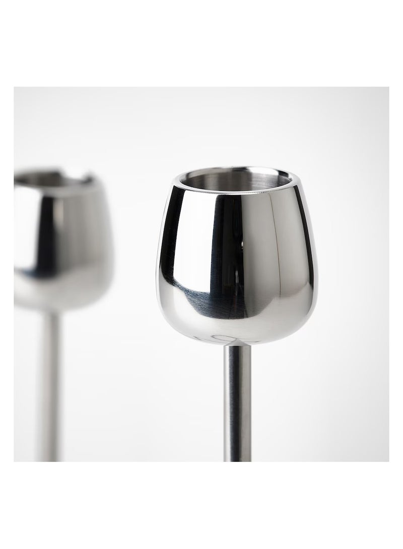 Selecto Hub Candle Holder, Candlestick Holder, Stainless Steel Silver-Colour 20 cm - Image 4