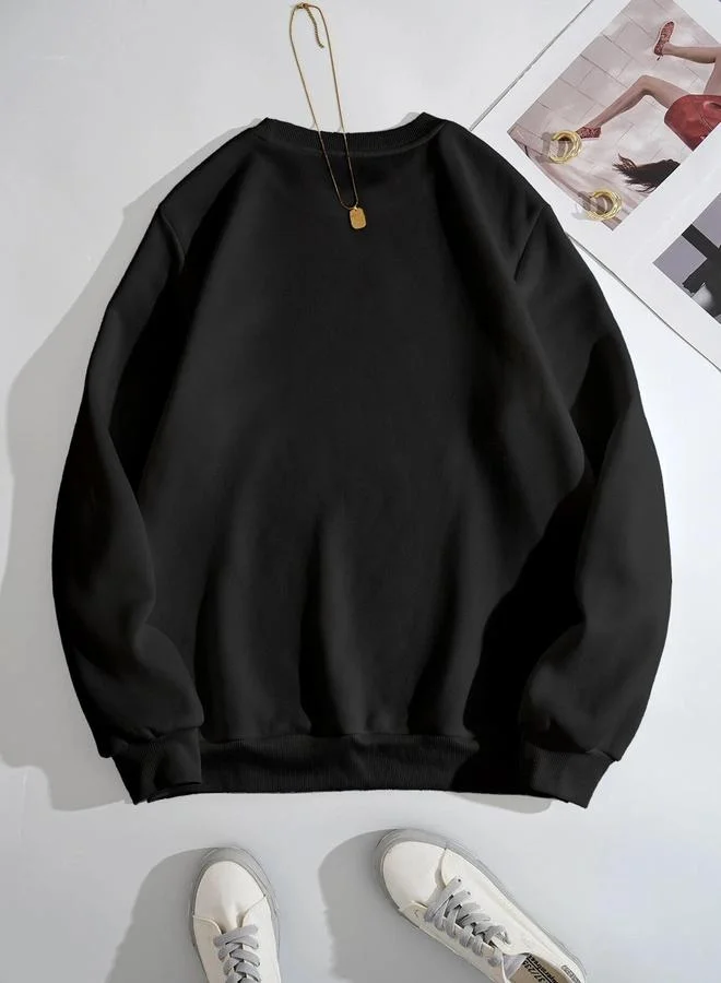 Kotty Kotty Slogan Print Round Neck Sweatshirt