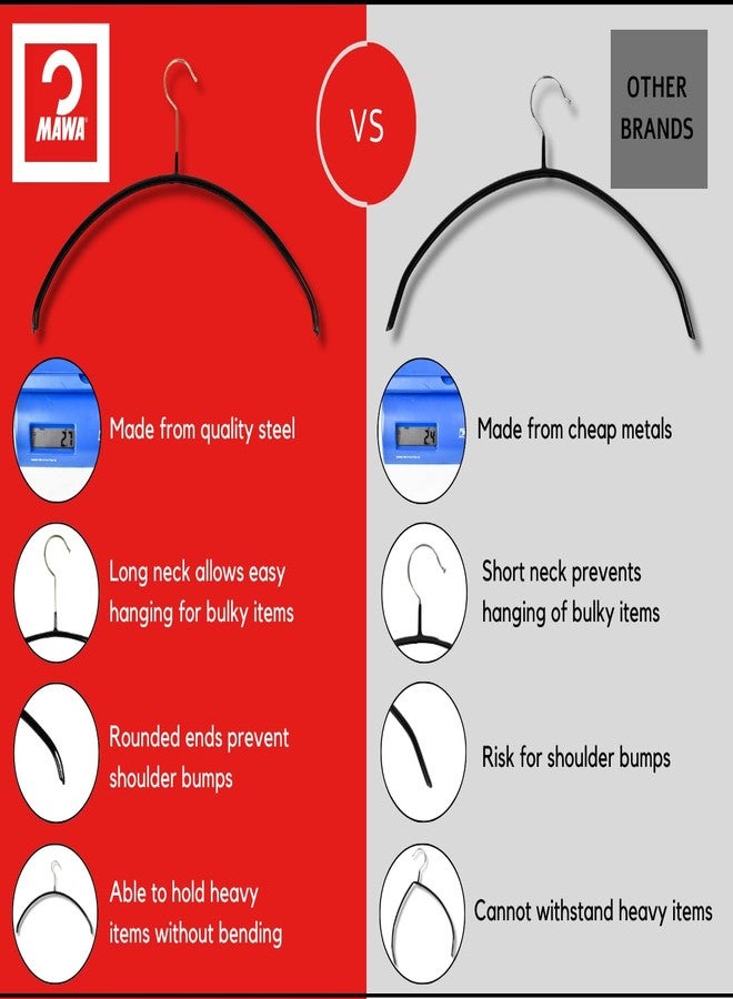 موا علاقة ملابس فولاذية موفرة للمساحة من سلسلة يورو من ماوا باي ريستون لويد، مانعة للانزلاق، مناسبة للقمصان والفساتين والكنزات، طراز 40/P، لون نحاسي، طقم من 12 قطعة - Image 5