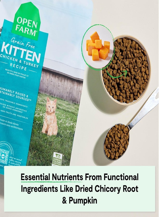 Open Farm, Grain Free Dry Kitten Food, Nutrient Dense Kibble with Protein, Vitamin A, Taurine, Naturally Occurring Fibers & Prebiotics, Homestead Turkey & Chicken Recipe for Kittens, 4lb Bag - Image 4
