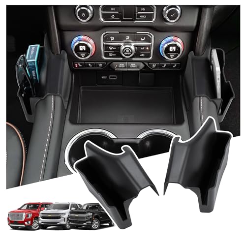 Sinminou Center Console Gear Shift Organizer Compatible with 2021-2024 GMC Yukon, 2021-2024 Chevy Suburban/Tahoe Accessories, Center Console Organizer with Sunglasses and Vehicle Key - Image 1